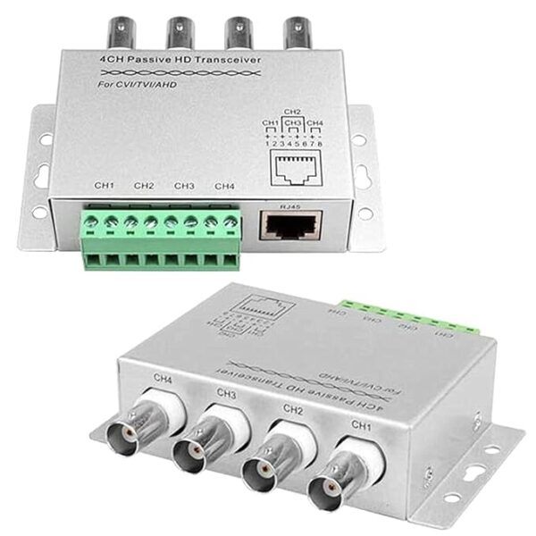 UTP 4 Channel Passive Video Balun Transceiver(Silver)