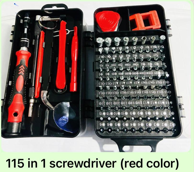 TOOL-KIT 115 IN 1 SCREWDRIVER (RED COLOUR)