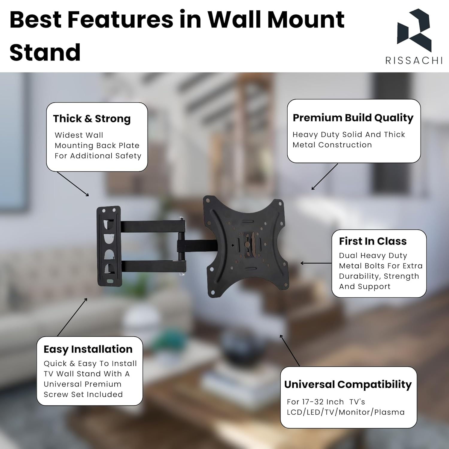 Wall Mount 14-42" Stand for LED, LCD, Monitor | - Image 8