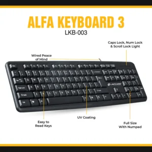 LAPCARE Alfa 3 Wired USB Keyboard