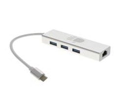 TYPE-C TO 3PORT USB HUB+LAN (PLASTIC BODY)