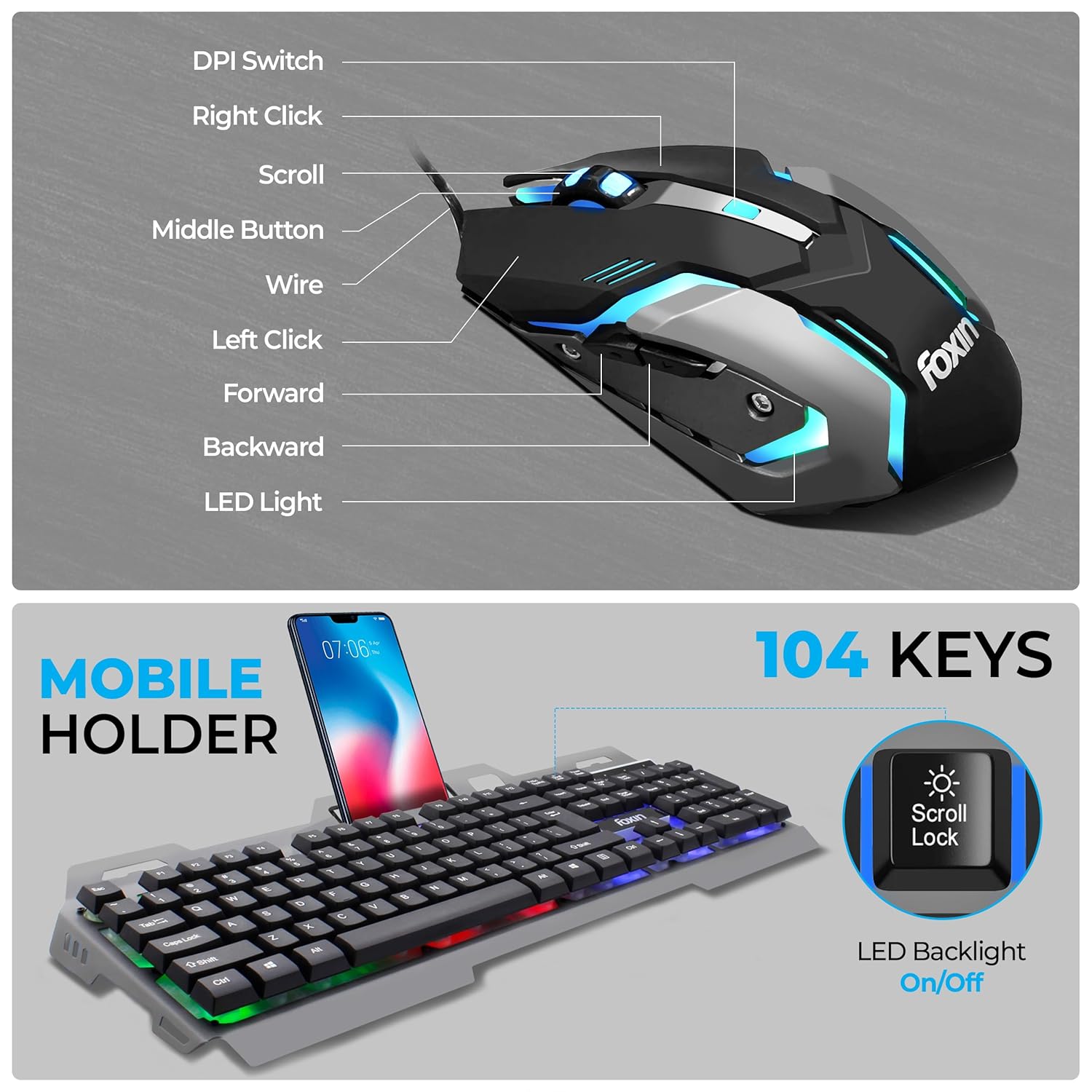 FOXIN WIRED GAMING KEYBOARD & MOUSE COMBO - Image 5